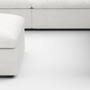 HomeRoots White Linen Blend Modular L-Shaped Sectional Sofa with Storage - Versatile 5-Piece Design for Modern Living 716920