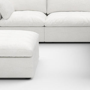 HomeRoots White Linen Blend Modular L-Shaped Sectional Sofa with Storage - Versatile 5-Piece Design for Modern Living 716920