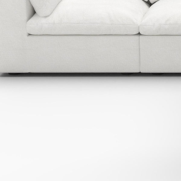 HomeRoots Light Gray Linen Blend Modular Corner Sectional - Stylish, Versatile, and Comfortable Living Room Seating 716921