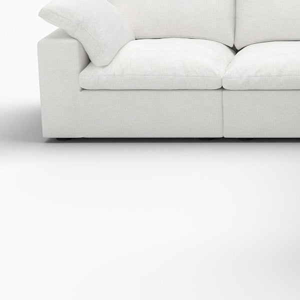 HomeRoots Light Gray Linen Blend Modular Corner Sectional - Stylish, Versatile, and Comfortable Living Room Seating 716921
