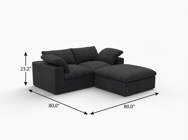 HomeRoots Light Gray Linen Blend Modular L-Shaped Sectional Sofa - Versatile 6-Piece Design for Any Space 716922