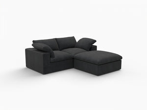 HomeRoots Light Gray Linen Blend Modular L-Shaped Sectional Sofa - Versatile 6-Piece Design for Any Space 716922