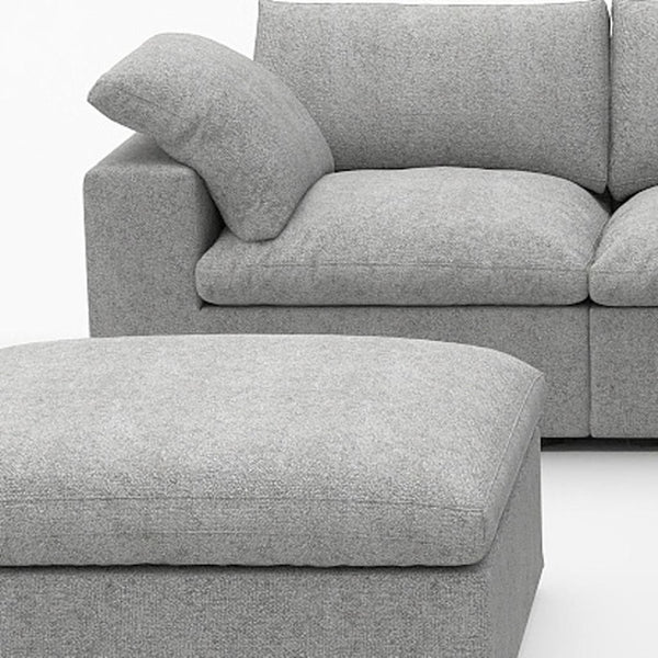 HomeRoots Light Gray Linen Blend Modular L-Shaped Sectional with Storage, Reversible Design & Modern Comfort 716923