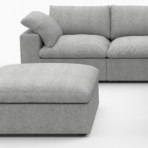 HomeRoots Light Gray Linen Blend Modular L-Shaped Sectional with Storage, Reversible Design & Modern Comfort 716923