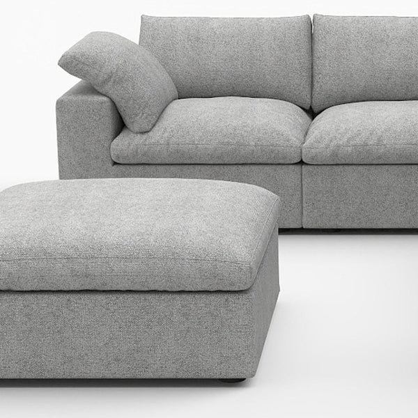 HomeRoots Light Gray Linen Blend Modular L-Shaped Sectional with Storage, Reversible Design & Modern Comfort 716923