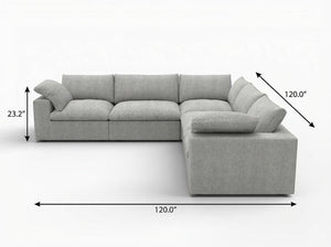 HomeRoots Khaki Modular L-Shaped Corner Sectional Sofa with Storage and Versatile Design for Modern Living Rooms 716924