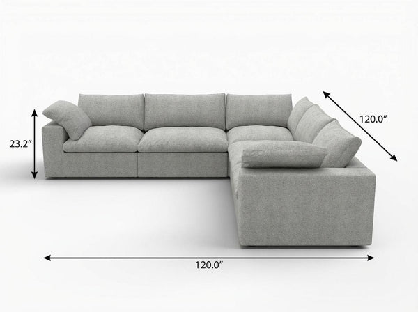 HomeRoots Khaki Modular L-Shaped Corner Sectional Sofa with Storage and Versatile Design for Modern Living Rooms 716924