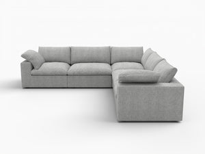 HomeRoots Khaki Modular L-Shaped Corner Sectional Sofa with Storage and Versatile Design for Modern Living Rooms 716924