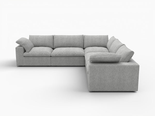 HomeRoots Khaki Modular L-Shaped Corner Sectional Sofa with Storage and Versatile Design for Modern Living Rooms 716924