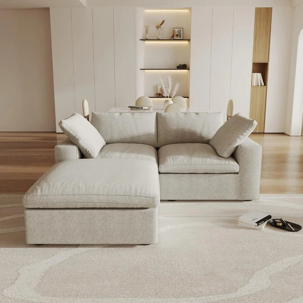 HomeRoots Khaki Modular U-Shaped Six-Piece Sofa Sectional with Storage, Reversible Design & Modern Comfort 716925