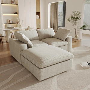 HomeRoots Khaki Modular U-Shaped Six-Piece Sofa Sectional with Storage, Reversible Design & Modern Comfort 716925
