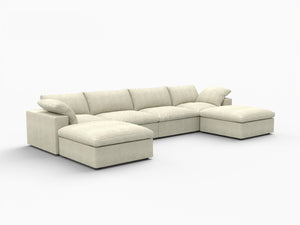 HomeRoots Khaki Modular Six-Piece Sofa Sectional with Reversible Chaise & Ample Storage for Modern Living Rooms 716926