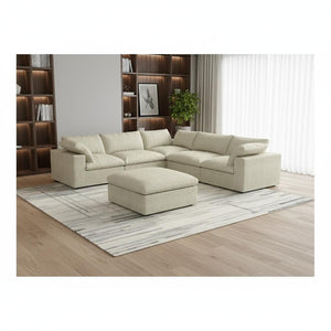 HomeRoots Khaki Modular L-Shaped Sectional Sofa - 5-Piece Corner Set with Storage & Versatile Arrangements 716927