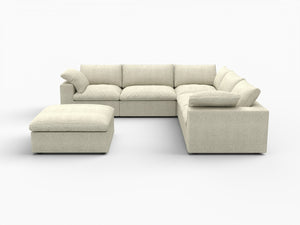 HomeRoots Khaki Modular L-Shaped Sectional Sofa - 5-Piece Corner Set with Storage & Versatile Arrangements 716927