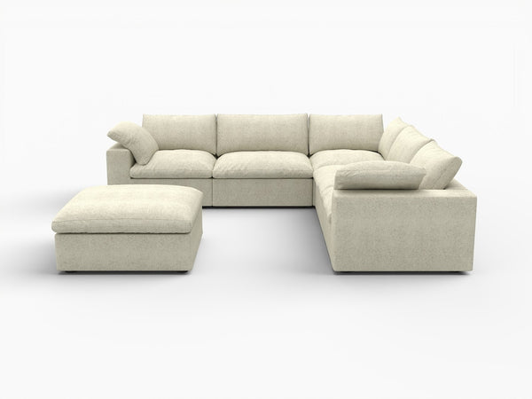 HomeRoots Khaki Modular L-Shaped Sectional Sofa - 5-Piece Corner Set with Storage & Versatile Arrangements 716927