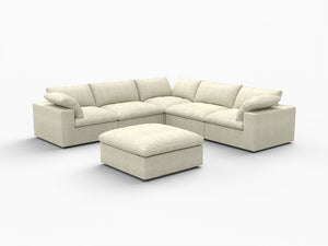 HomeRoots Khaki Modular L-Shaped Sectional Sofa - 5-Piece Corner Set with Storage & Versatile Arrangements 716927