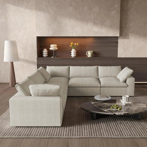HomeRoots Black Linen Blend Modular L-Shaped Sectional Sofa with Storage & Versatile Layout Options 716928