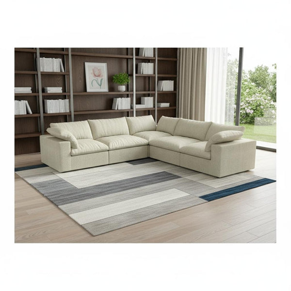 HomeRoots Black Linen Blend Modular L-Shaped Sectional Sofa with Storage & Versatile Layout Options 716928