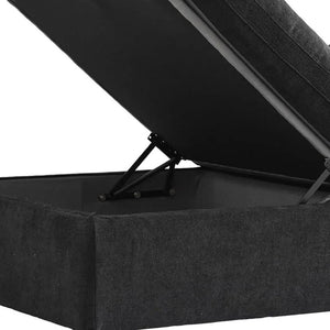 HomeRoots Black Linen Blend Modular L-Shaped Sectional Sofa with Storage - Stylish, Versatile Comfort for Any Room 716929