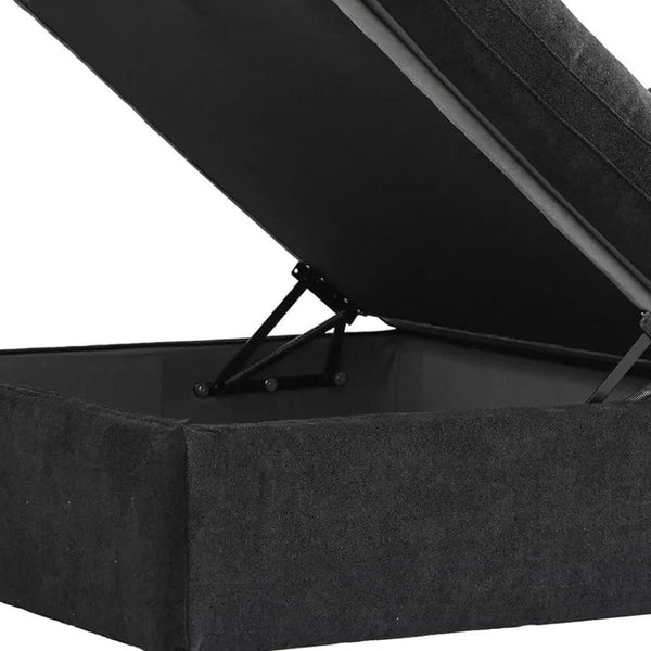 HomeRoots Black Linen Blend Modular L-Shaped Sectional Sofa with Storage - Stylish, Versatile Comfort for Any Room 716929