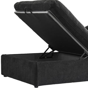 HomeRoots Black Linen Blend Modular L-Shaped Sectional Sofa with Storage - Stylish, Versatile Comfort for Any Room 716929