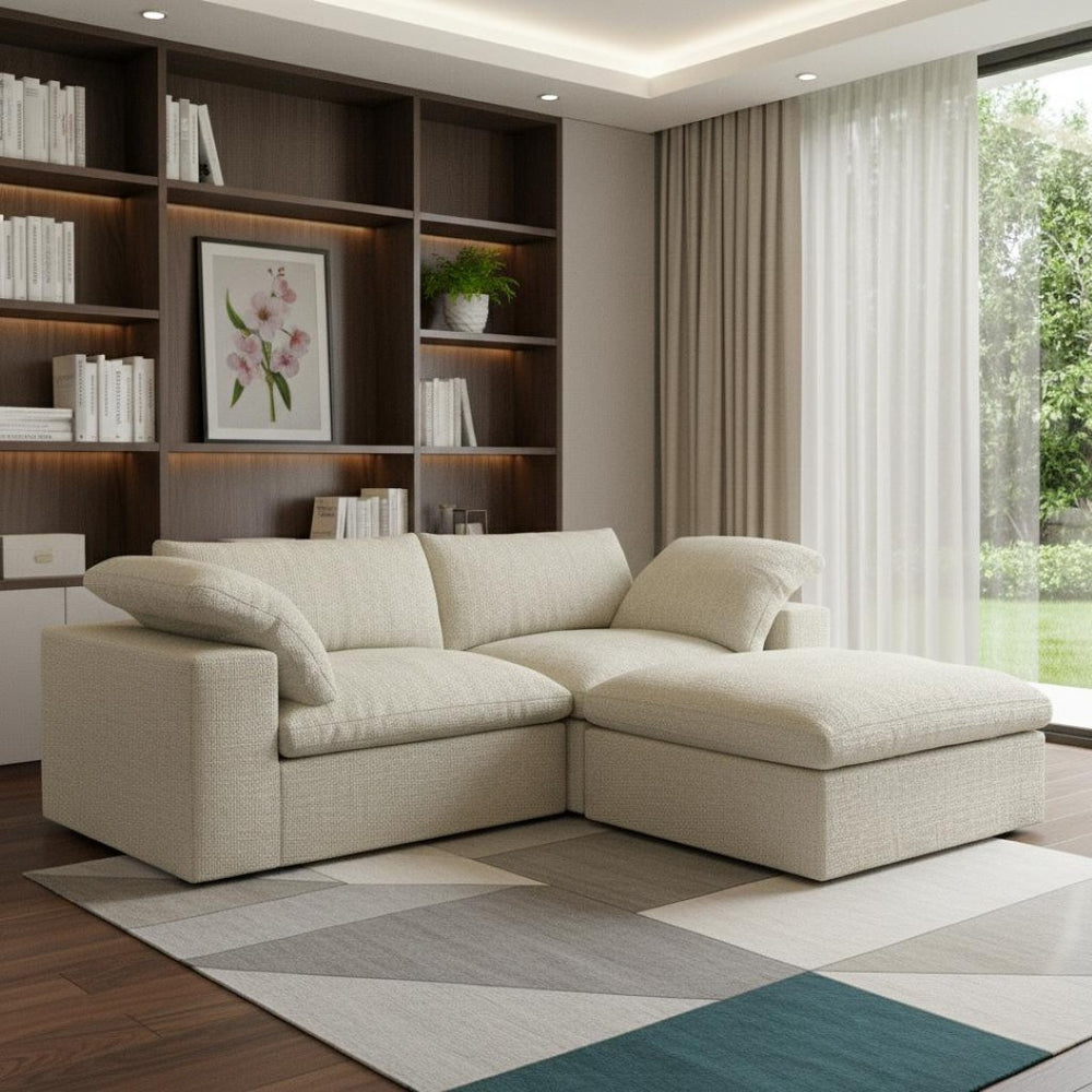 HomeRoots Black Linen Blend Modular L-Shaped Sectional Sofa with Storage - Stylish, Versatile Comfort for Any Room 716929