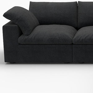 HomeRoots Black Modular L-Shaped Sectional Sofa - Versatile Six-Piece Design with Storage & Modern Comfort 716930