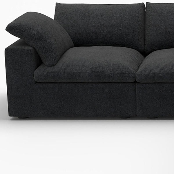 HomeRoots Black Modular L-Shaped Sectional Sofa - Versatile Six-Piece Design with Storage & Modern Comfort 716930