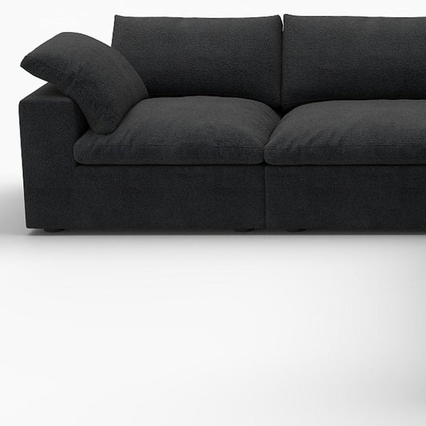 HomeRoots Black Modular L-Shaped Sectional Sofa - Versatile Six-Piece Design with Storage & Modern Comfort 716930