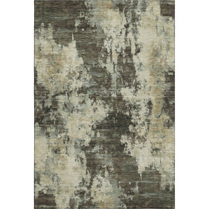 HomeRoots 5' X 8' Brown And Beige Abstract Area Rug – Machine Washable, UV Protected, Ideal for Busy Homes 716932