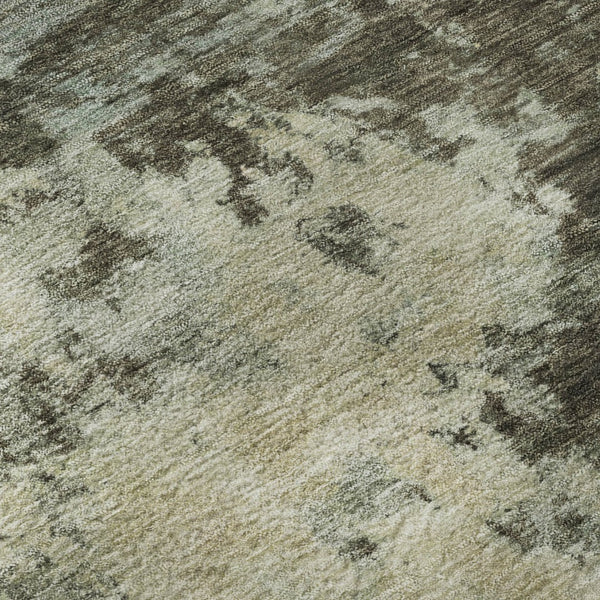 HomeRoots 5' X 8' Brown And Beige Abstract Area Rug – Machine Washable, UV Protected, Ideal for Busy Homes 716932