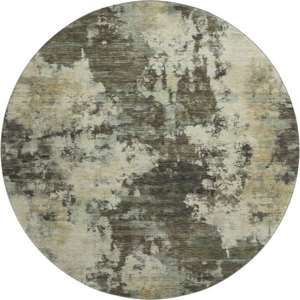 HomeRoots 8' X 10' Brown and Beige Abstract Area Rug - Washable, Stain Resistant, UV Protected for Modern Homes 716934