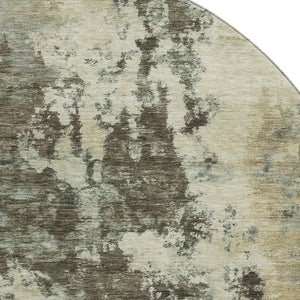 HomeRoots 8' X 10' Brown and Beige Abstract Area Rug - Washable, Stain Resistant, UV Protected for Modern Homes 716934