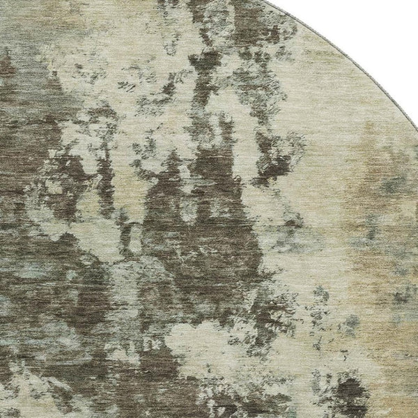 HomeRoots 8' X 10' Brown and Beige Abstract Area Rug - Washable, Stain Resistant, UV Protected for Modern Homes 716934