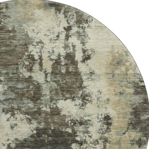 HomeRoots 8' X 10' Brown and Beige Abstract Area Rug - Washable, Stain Resistant, UV Protected for Modern Homes 716934