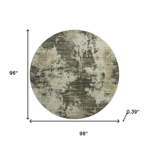 HomeRoots 8' X 10' Brown and Beige Abstract Area Rug - Washable, Stain Resistant, UV Protected for Modern Homes 716934