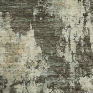 HomeRoots 9' X 12' Brown & Beige Abstract Area Rug - Washable, UV-Protected, Kid & Pet Friendly Design! 716935