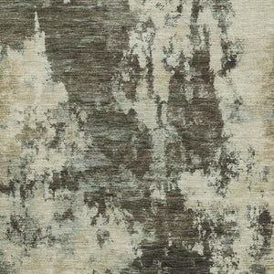 HomeRoots 10' X 14' Brown And Beige Abstract Area Rug – Washable, UV Protected, Stain Resistant for Durability 716936