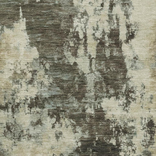 HomeRoots 10' X 14' Brown And Beige Abstract Area Rug – Washable, UV Protected, Stain Resistant for Durability 716936