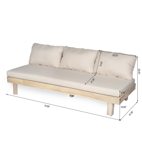 English Elm Christopher Knight Home® - Topia Acacia 7-Seater Sofa Set – Elegant, Durable, Water-Repellent Cushions For Outdoor Comfort & Style N773OS00076S