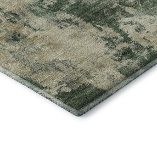 HomeRoots 8' Fern Green Abstract Washable Round Rug – Durable, Stain Resistant & UV Protected for Everyday Use 716945