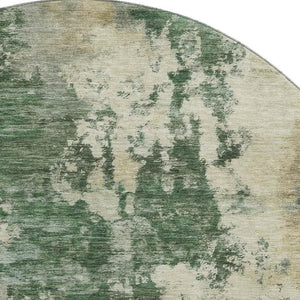 HomeRoots 8' X 10' Contemporary Fern Green & Beige Abstract Washable Area Rug with UV Protection & Non-Slip Backing 716946