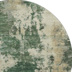 HomeRoots 8' X 10' Contemporary Fern Green & Beige Abstract Washable Area Rug with UV Protection & Non-Slip Backing 716946