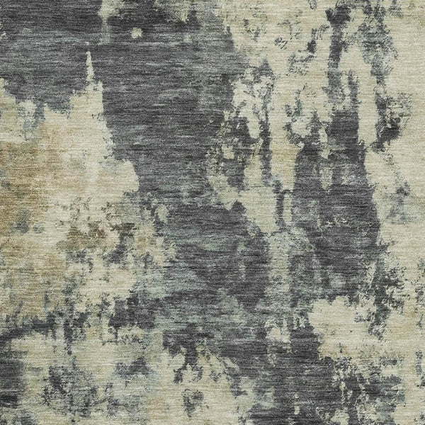 HomeRoots 5' X 8' Gray And Beige Abstract Washable Area Rug – Stylish, Durable, UV-Protected for Modern Spaces 716950