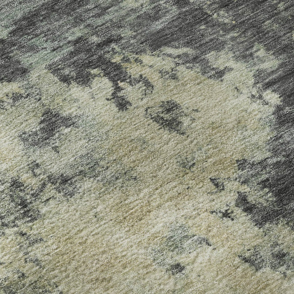 HomeRoots 8' X 10' Modern Gray and Beige Abstract Washable Area Rug – UV Protected, Durable, Easy Care Design 716952