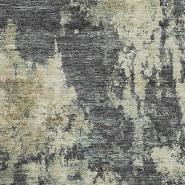 HomeRoots 9' X 12' Gray And Beige Abstract Washable Area Rug - Soft, Durable, UV-Protected for Busy Homes 716953
