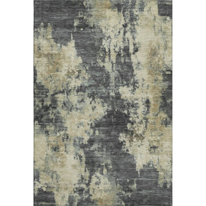 HomeRoots 10' Gray and Beige Abstract Area Rug - Washable, UV-Protected, Stain-Resistant, Durable & Stylish! 716954
