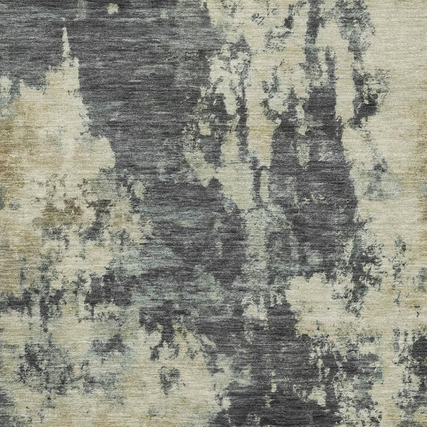 HomeRoots 10' Gray and Beige Abstract Area Rug - Washable, UV-Protected, Stain-Resistant, Durable & Stylish! 716954