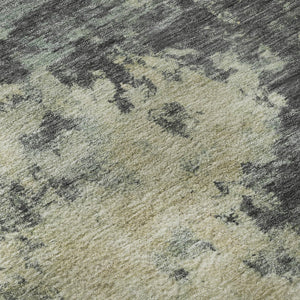 HomeRoots 10' Gray and Beige Abstract Area Rug - Washable, UV-Protected, Stain-Resistant, Durable & Stylish! 716954