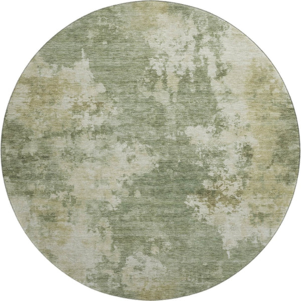 HomeRoots 8' X 10' Sage and Beige Abstract Washable Area Rug - Durable, Stain Resistant, UV Protected Design 716964